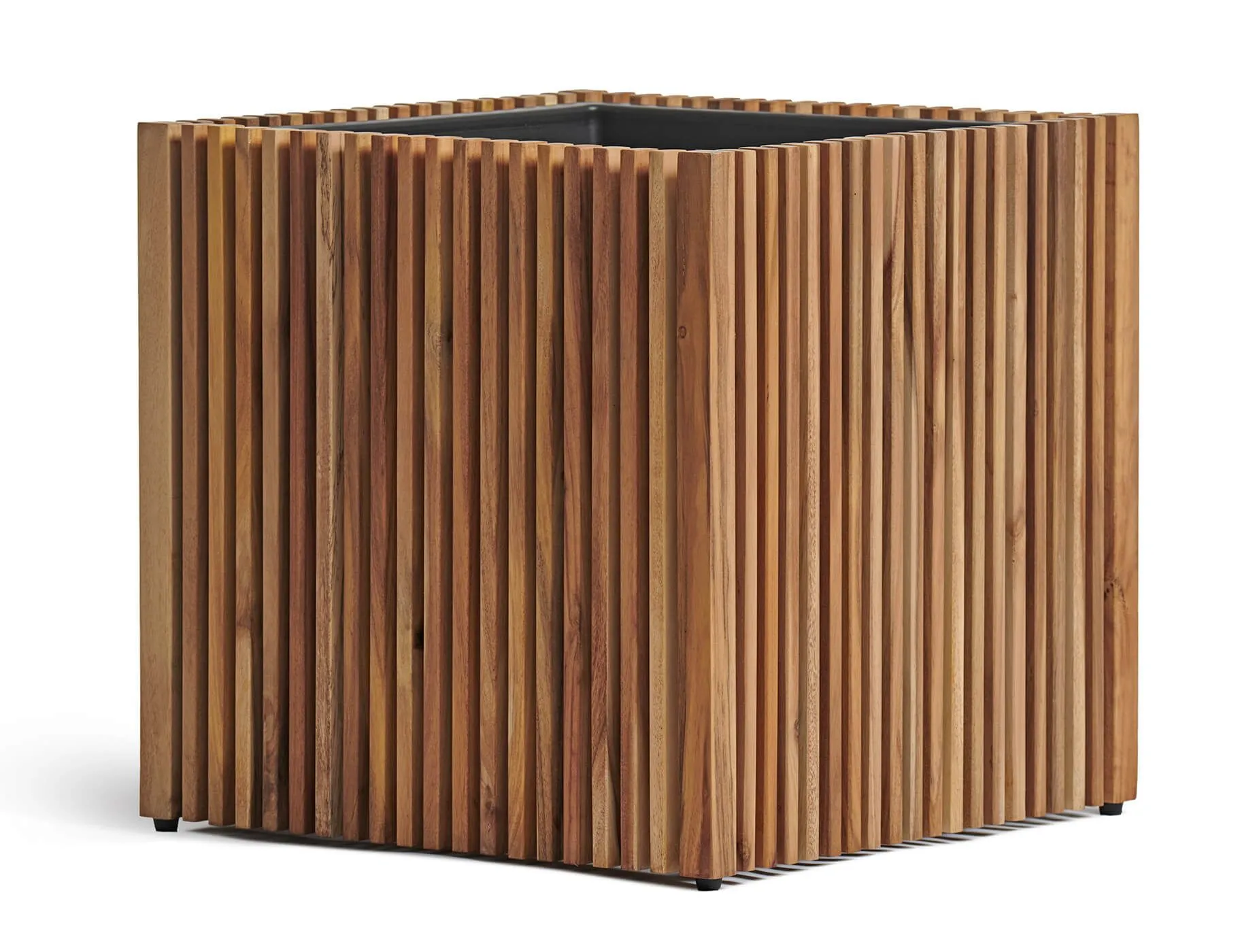 Кашпо Timberline - TREEZ Effectory - Тёмное дерево-  Куб