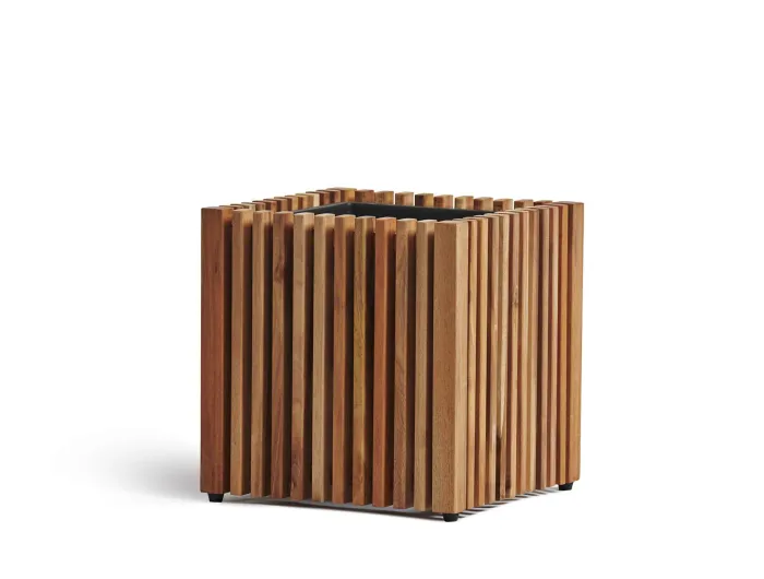 Кашпо Timberline - TREEZ Effectory - Тёмное дерево-  Куб