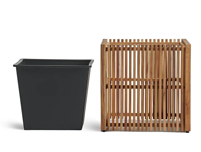 Кашпо Timberline - TREEZ Effectory - Тёмное дерево-  Куб