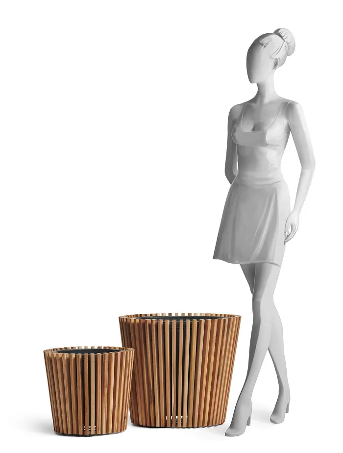 Кашпо Timberline - TREEZ Effectory - Тёмное дерево -  Конус