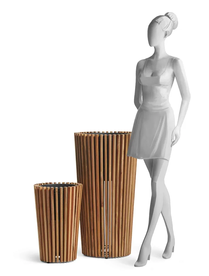 Кашпо Timberline - TREEZ Effectory - Тёмное дерево - Высокий конус