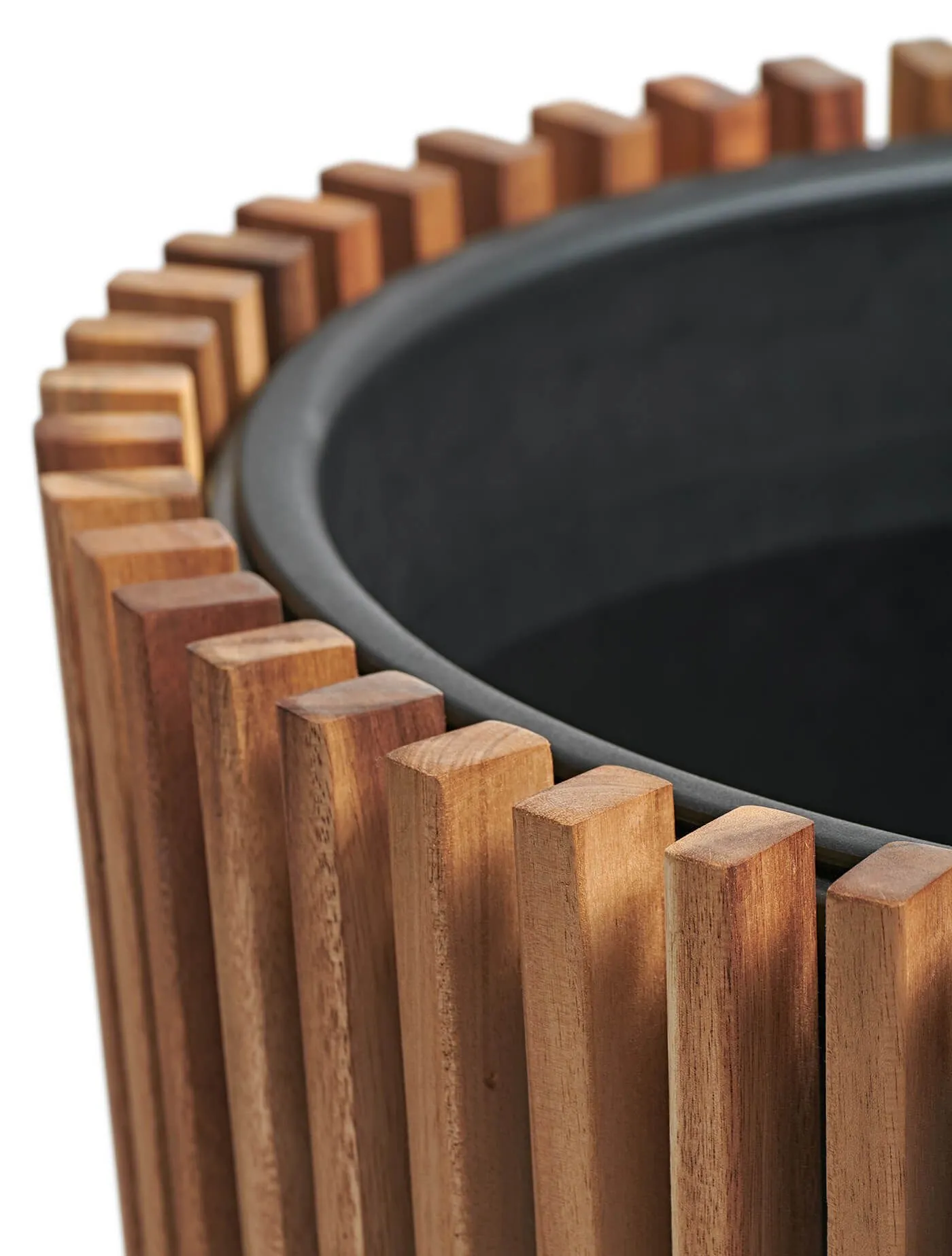 Кашпо Timberline - TREEZ Effectory - Тёмное дерево - Высокий конус