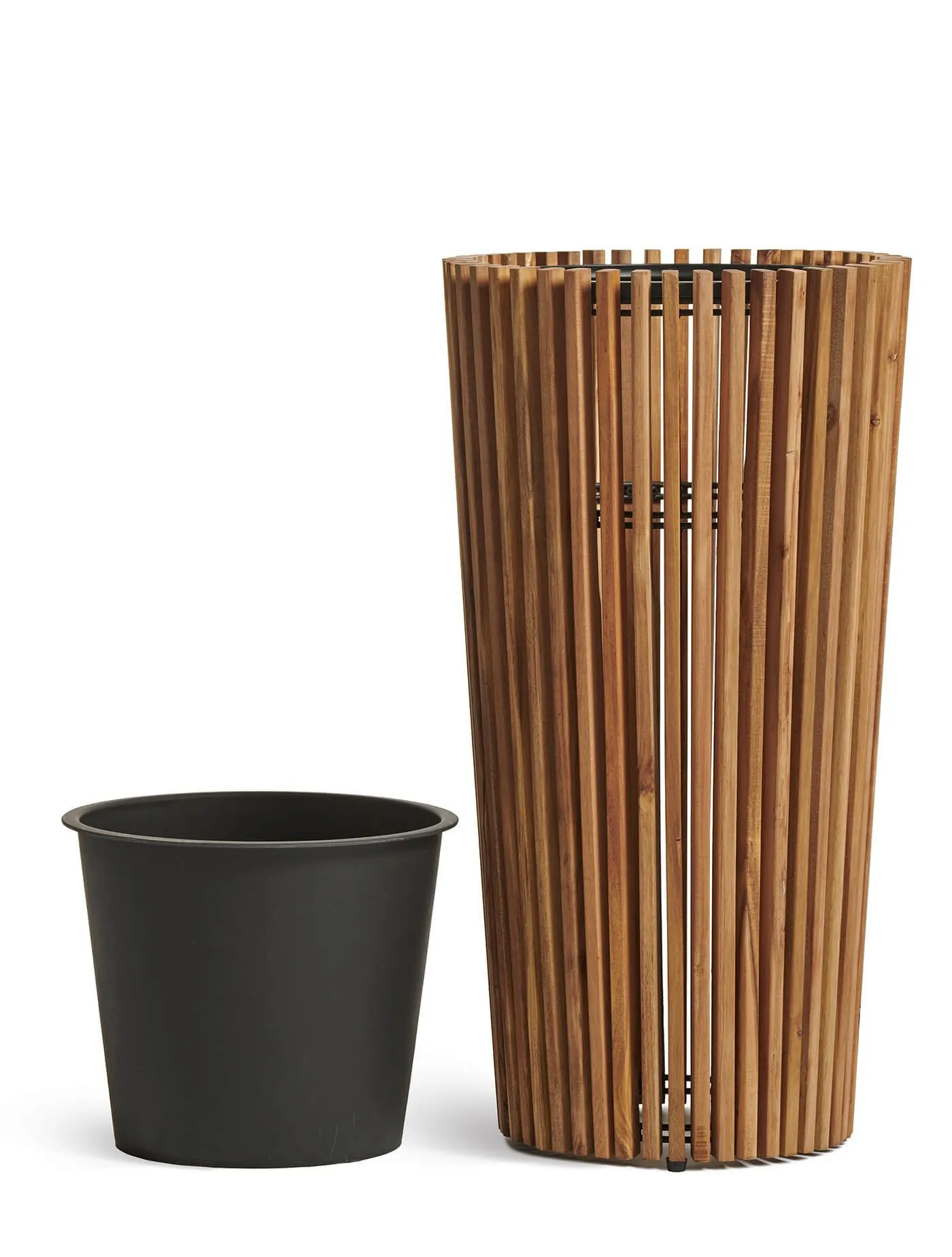 Кашпо Timberline - TREEZ Effectory - Тёмное дерево - Высокий конус