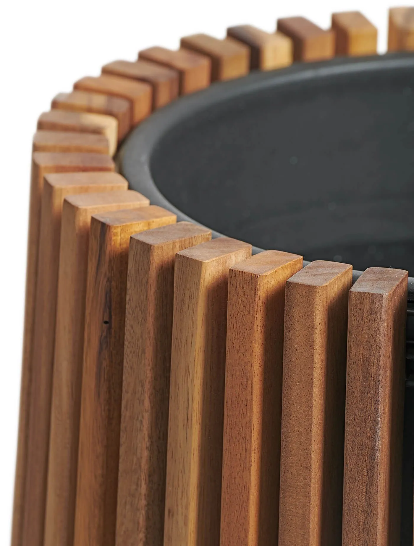 Кашпо Timberline - TREEZ Effectory - Тёмное дерево - Высокий перевёрнутый конус