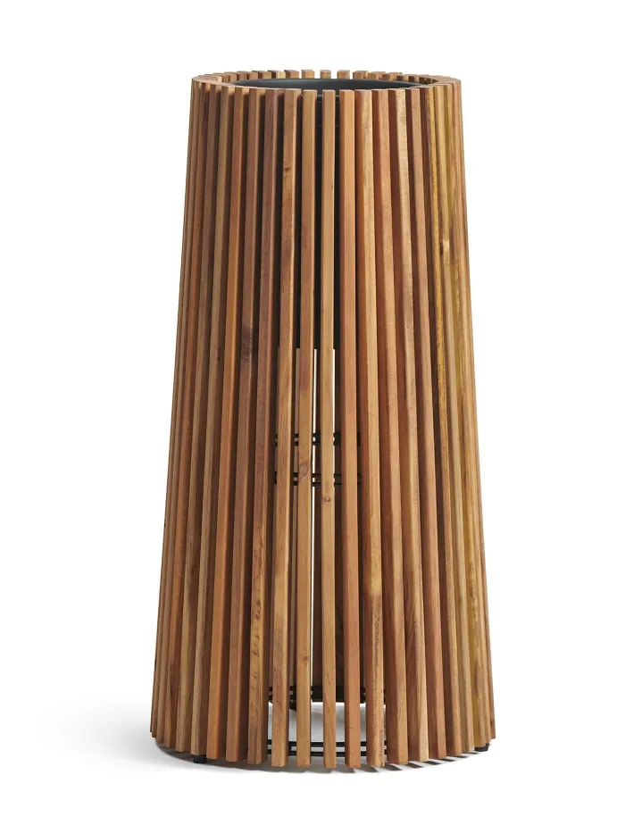 Кашпо Timberline - TREEZ Effectory - Тёмное дерево - Высокий перевёрнутый конус