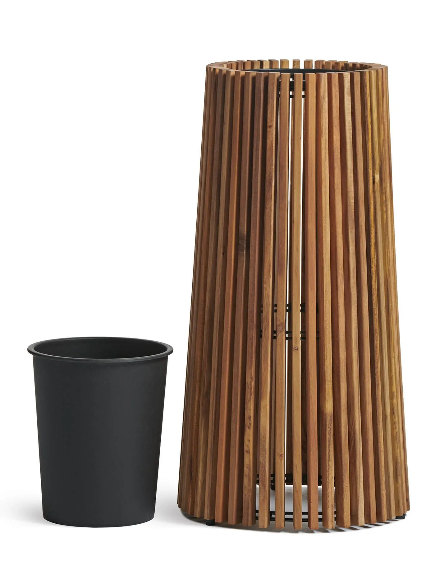 Кашпо Timberline - TREEZ Effectory - Тёмное дерево - Высокий перевёрнутый конус