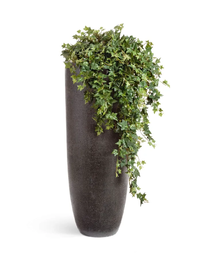 Кашпо Stone - TREEZ Effectory - Тёмно-серый камень - Высокий конус