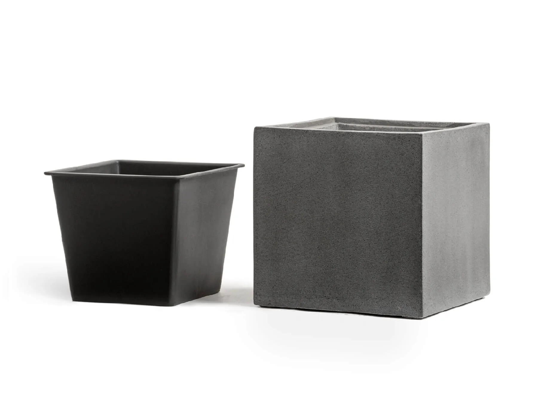 Кашпо Beton - TREEZ Effectory - Тёмно-серый бетон - Куб