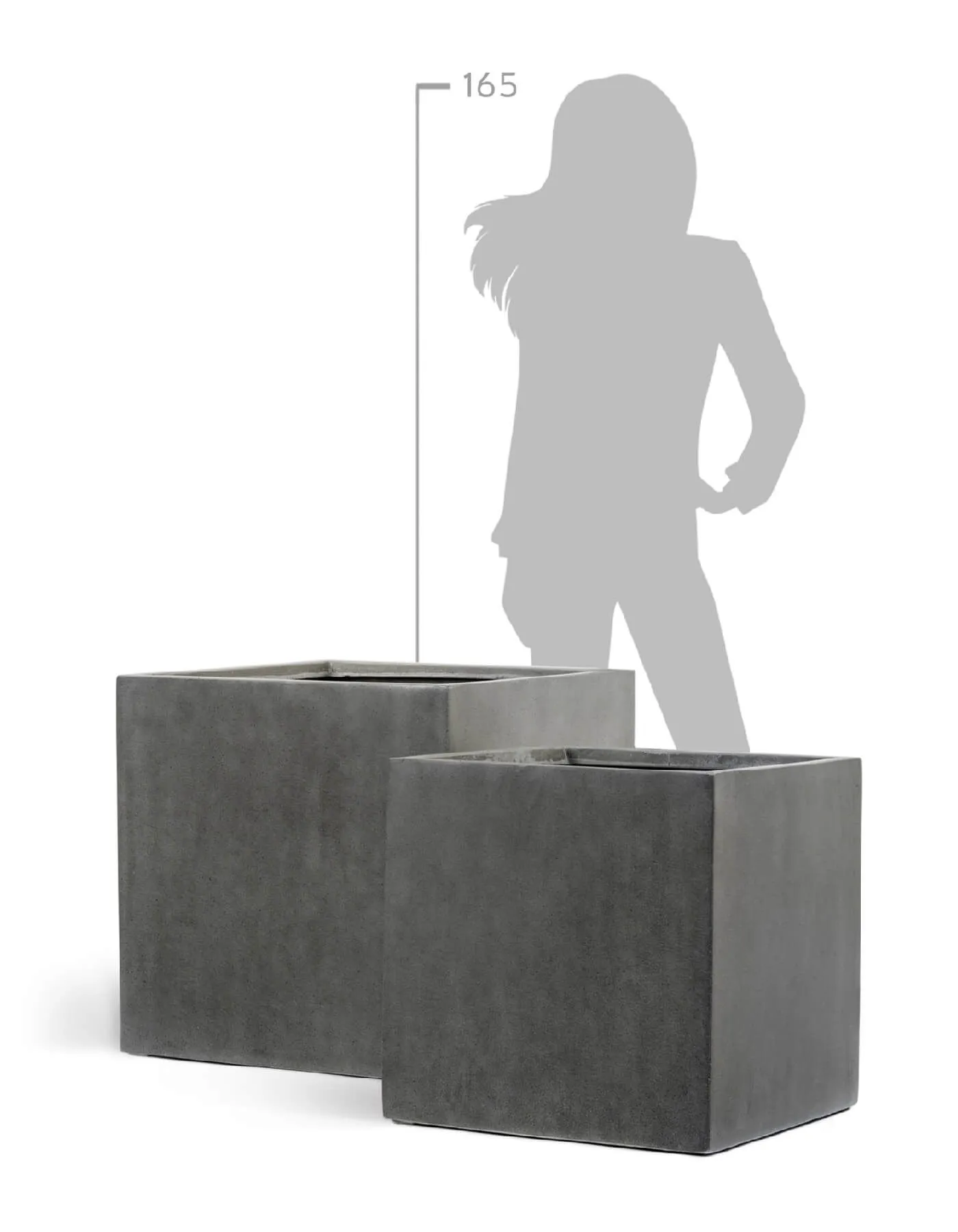 Кашпо Beton - TREEZ Effectory - Тёмно-серый бетон - Куб