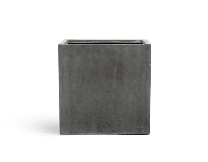 Кашпо Beton - TREEZ Effectory - Тёмно-серый бетон - Куб