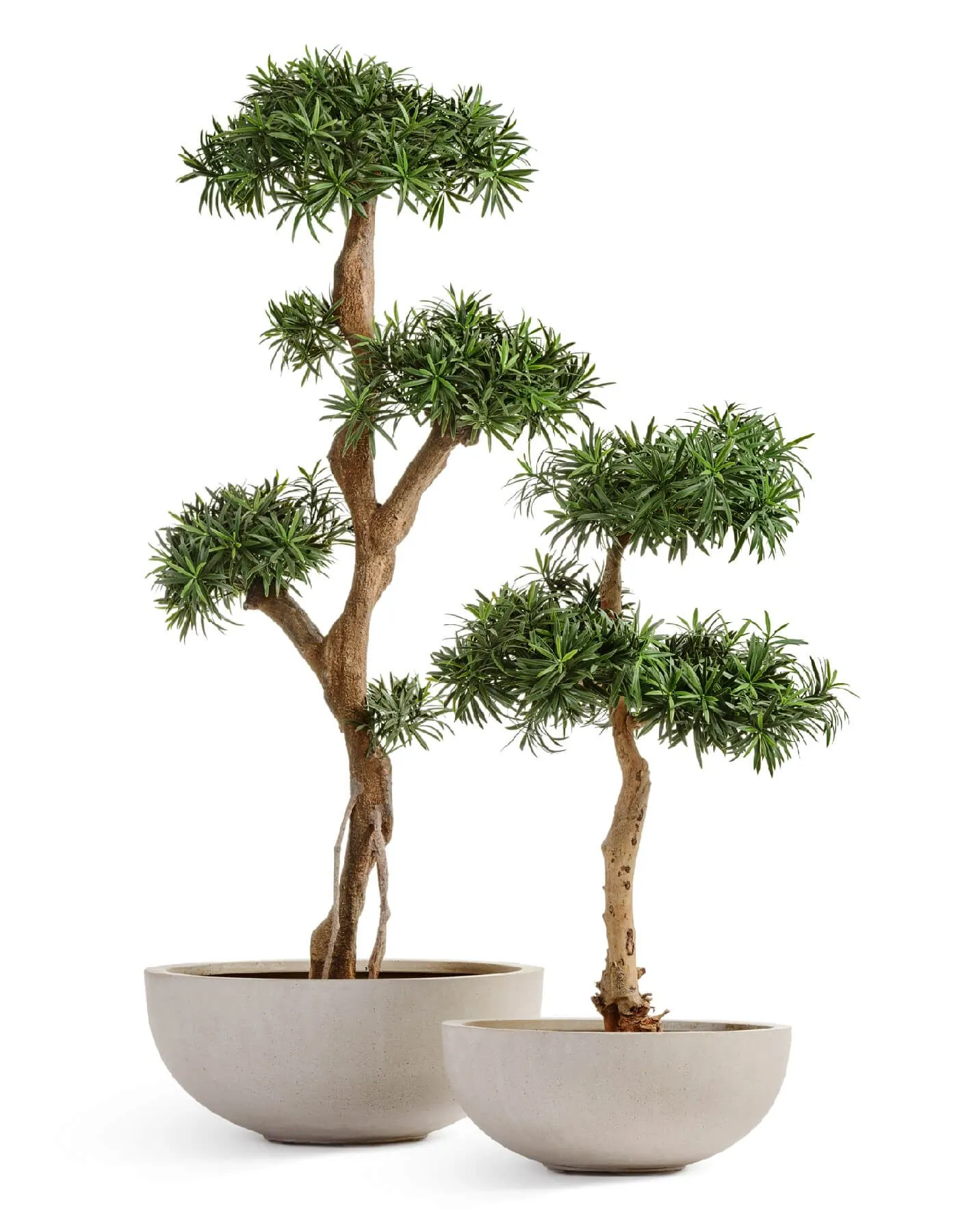 Кашпо Beton - TREEZ Effectory - Белый песок - Низкая чаша