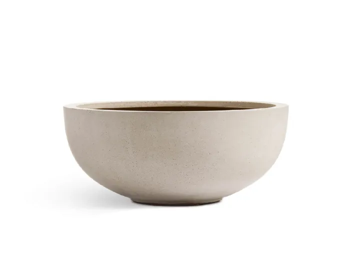 Кашпо Beton - TREEZ Effectory - Белый песок - Низкая чаша