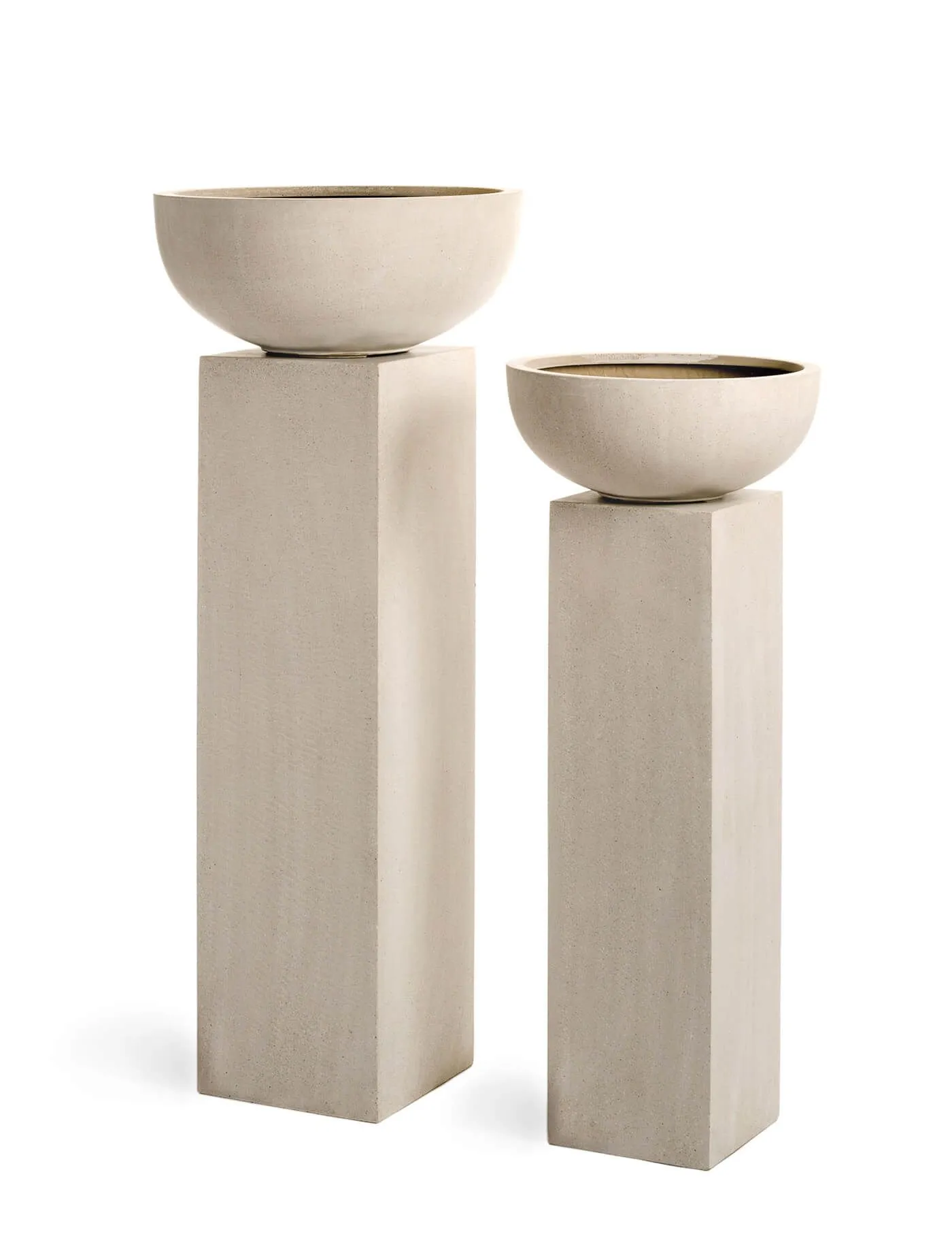 Кашпо Beton - TREEZ Effectory - Белый песок - Низкая чаша