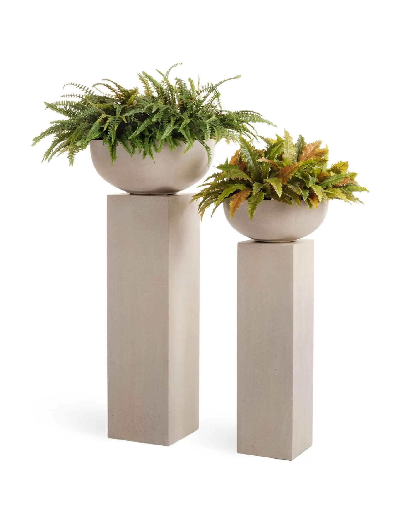 Кашпо Beton - TREEZ Effectory - Белый песок - Низкая чаша