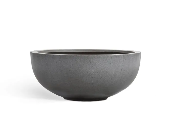 Кашпо Beton - TREEZ Effectory - Тёмно-серый бетон - Низкая чаша