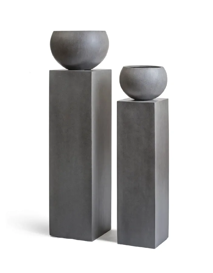 Кашпо Beton - TREEZ Effectory - Тёмно-серый бетон - Колонна