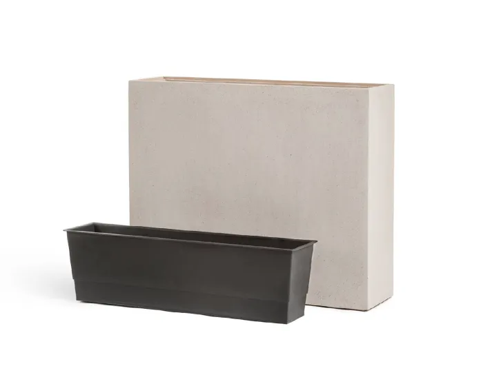 Кашпо Beton - TREEZ Effectory - Белый песок - Высокий Дивайдер