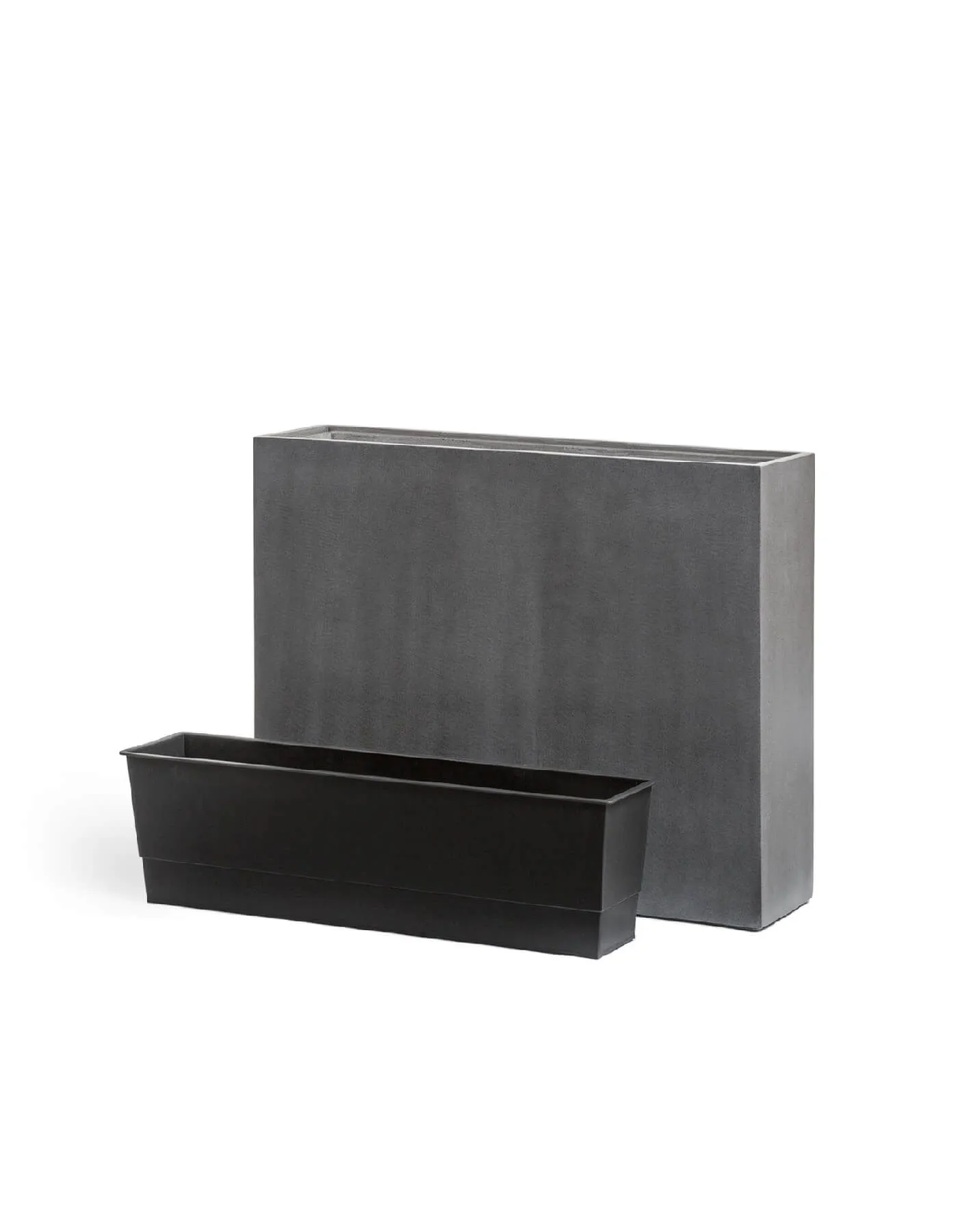 Кашпо Beton - TREEZ Effectory - Тёмно-серый бетон - Высокий Дивайдер