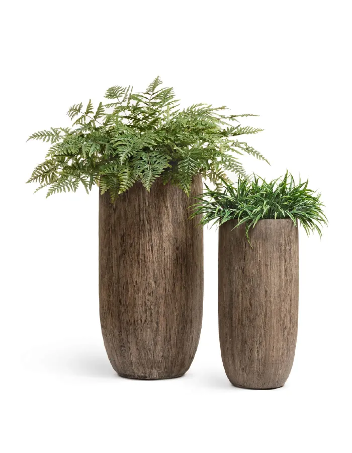 Кашпо Wood - TREEZ Effectory - Светлый дуб - Высокий округлый конус