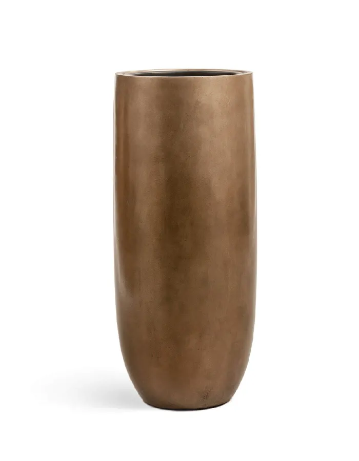 Кашпо Metal - TREEZ Effectory - Тёмное матовое золото - Высокий округлый конус