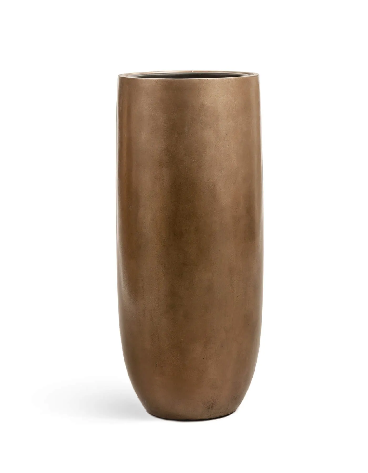 Кашпо Metal - TREEZ Effectory - Тёмное матовое золото - Высокий округлый конус