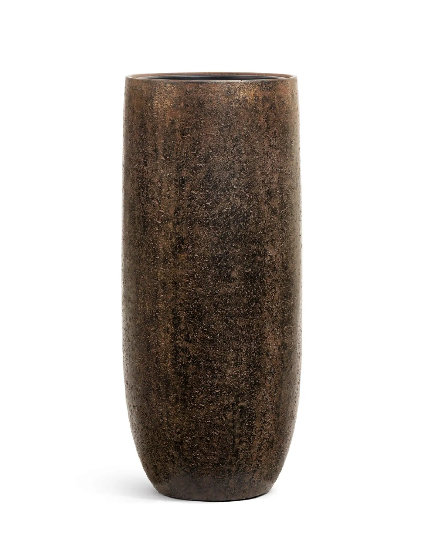 Кашпо Metal - TREEZ Effectory - Rough с золотой патиной -  Высокий округлый конус