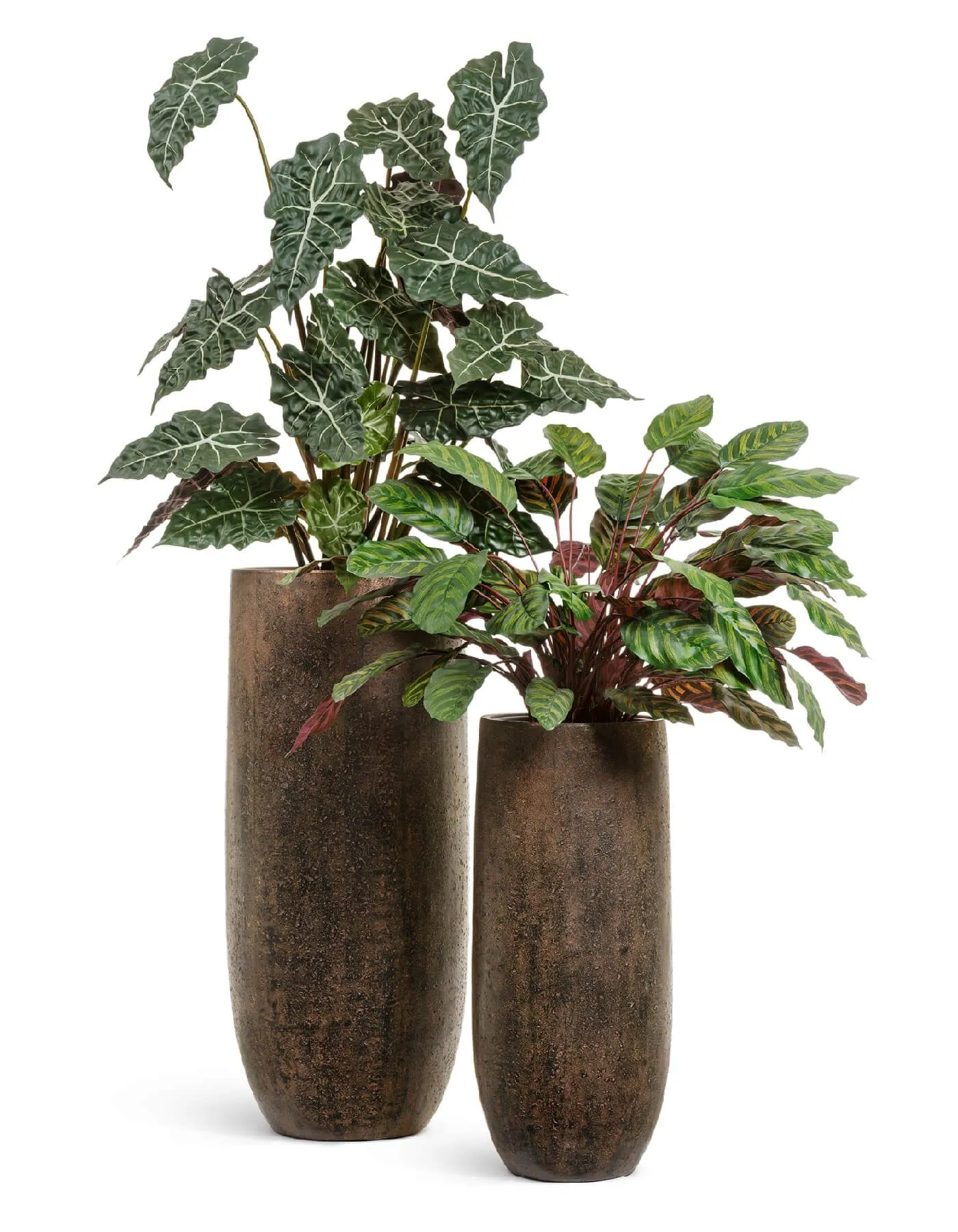 Кашпо Metal - TREEZ Effectory - Rough с золотой патиной -  Высокий округлый конус