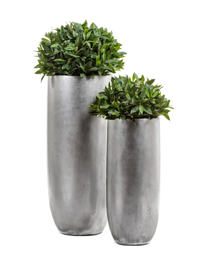 Кашпо Metal - TREEZ Effectory - Серебро -  Высокий округлый конус