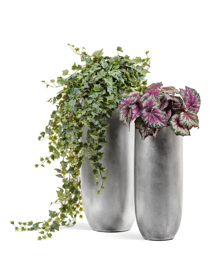 Кашпо Metal - TREEZ Effectory - Серебро -  Высокий округлый конус