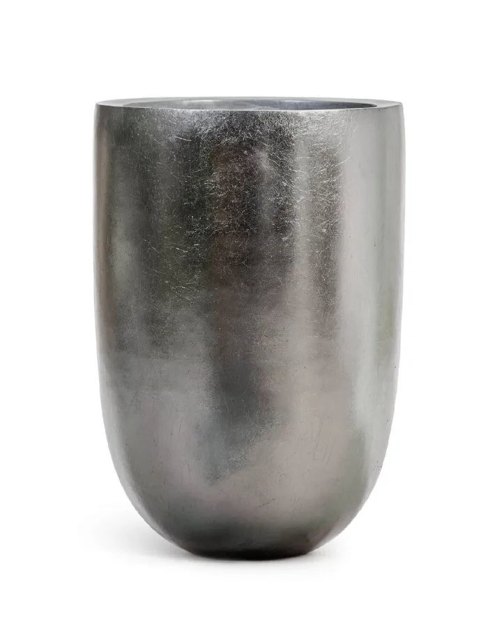 Кашпо Metal - TREEZ Effectory - Стальное серебро - Высокая конус-чаша