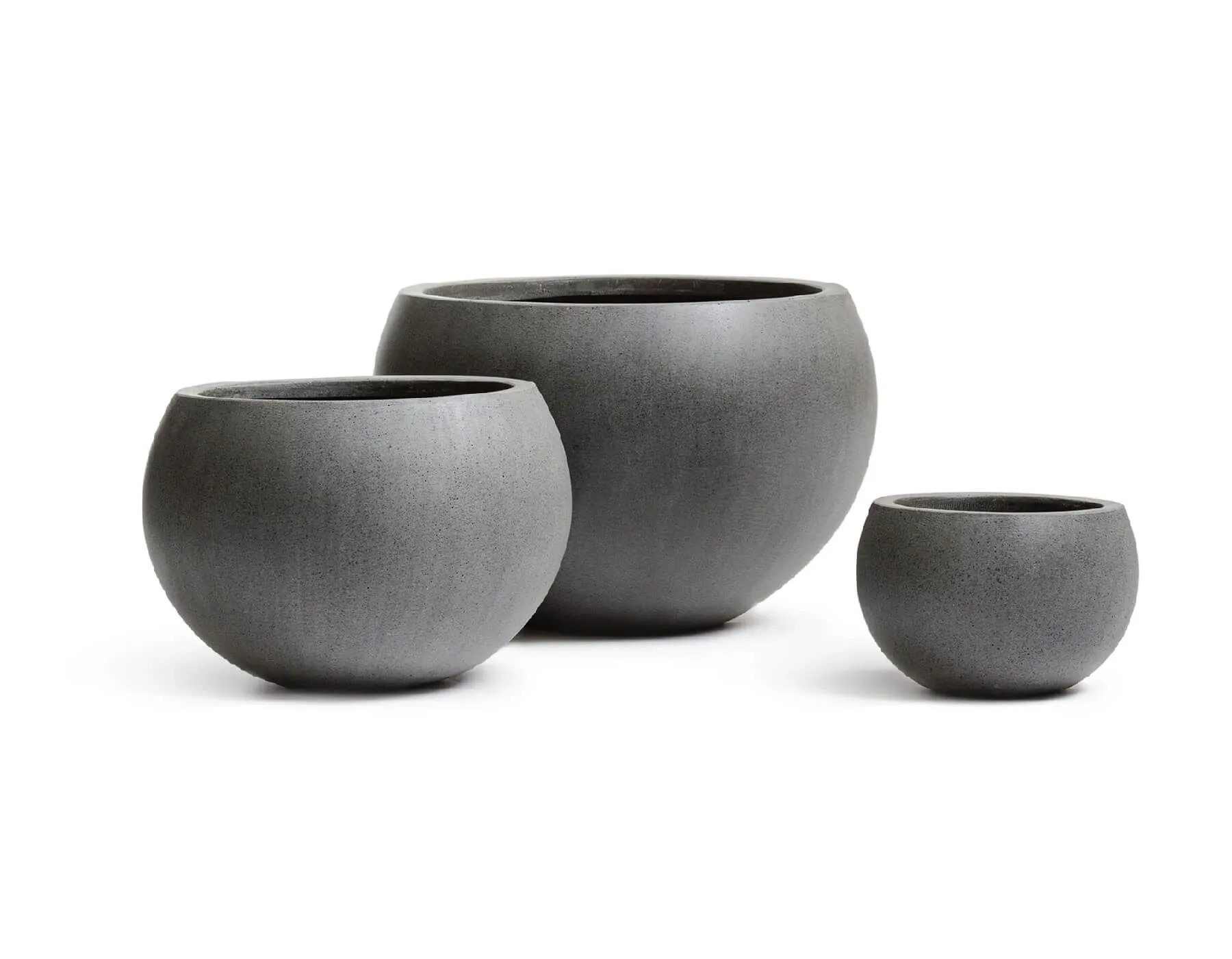 Кашпо Beton - TREEZ Effectory - Тёмно-серый бетон - Полусфера