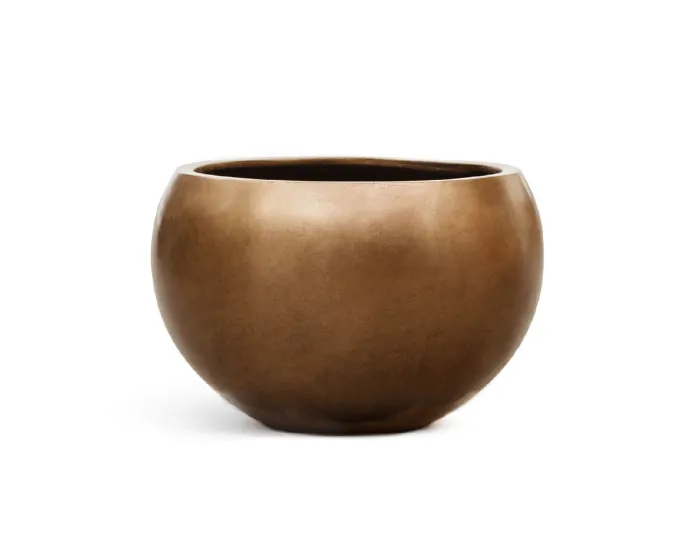 Кашпо Metal - TREEZ Effectory - Тёмное матовое золото - Полусфера