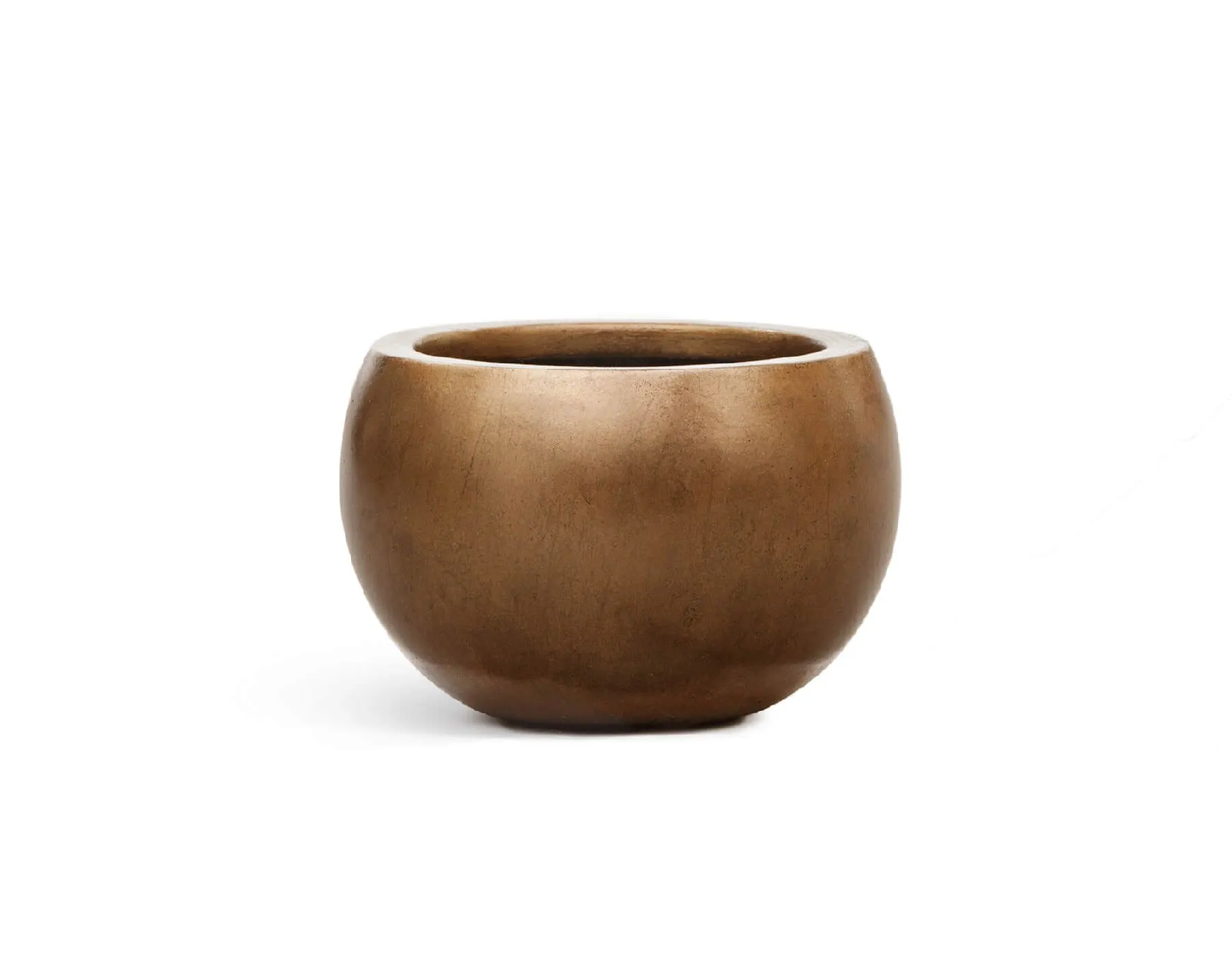 Кашпо Metal - TREEZ Effectory - Тёмное матовое золото - Полусфера