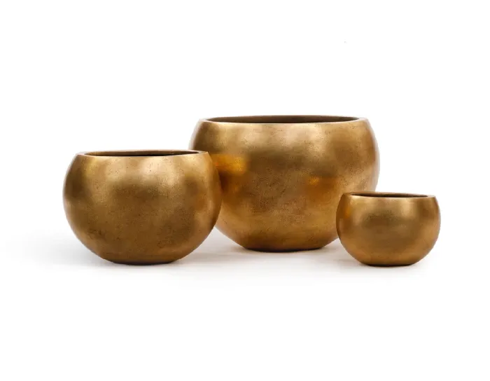 Кашпо Metal - TREEZ Effectory  - Сусальное золото - Полусфера