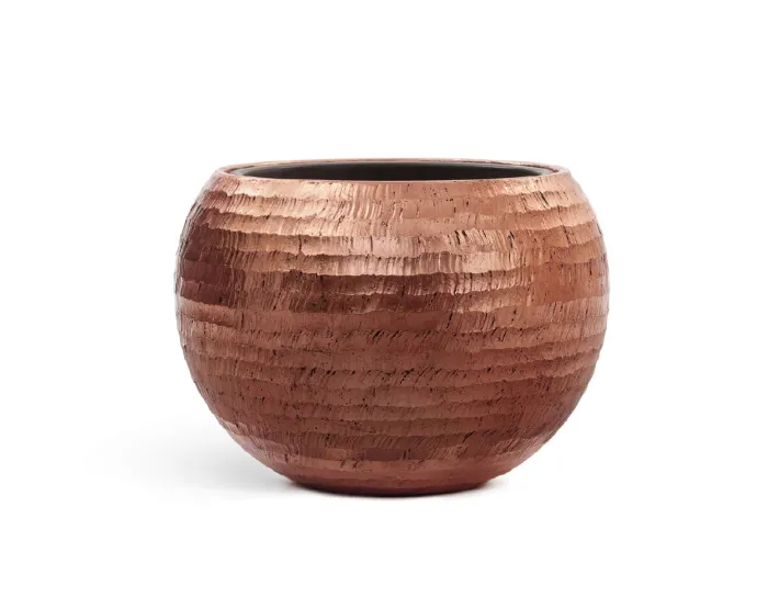 Кашпо Metal - TREEZ Effectory - Розовая медь Чеканка -  Полусфера