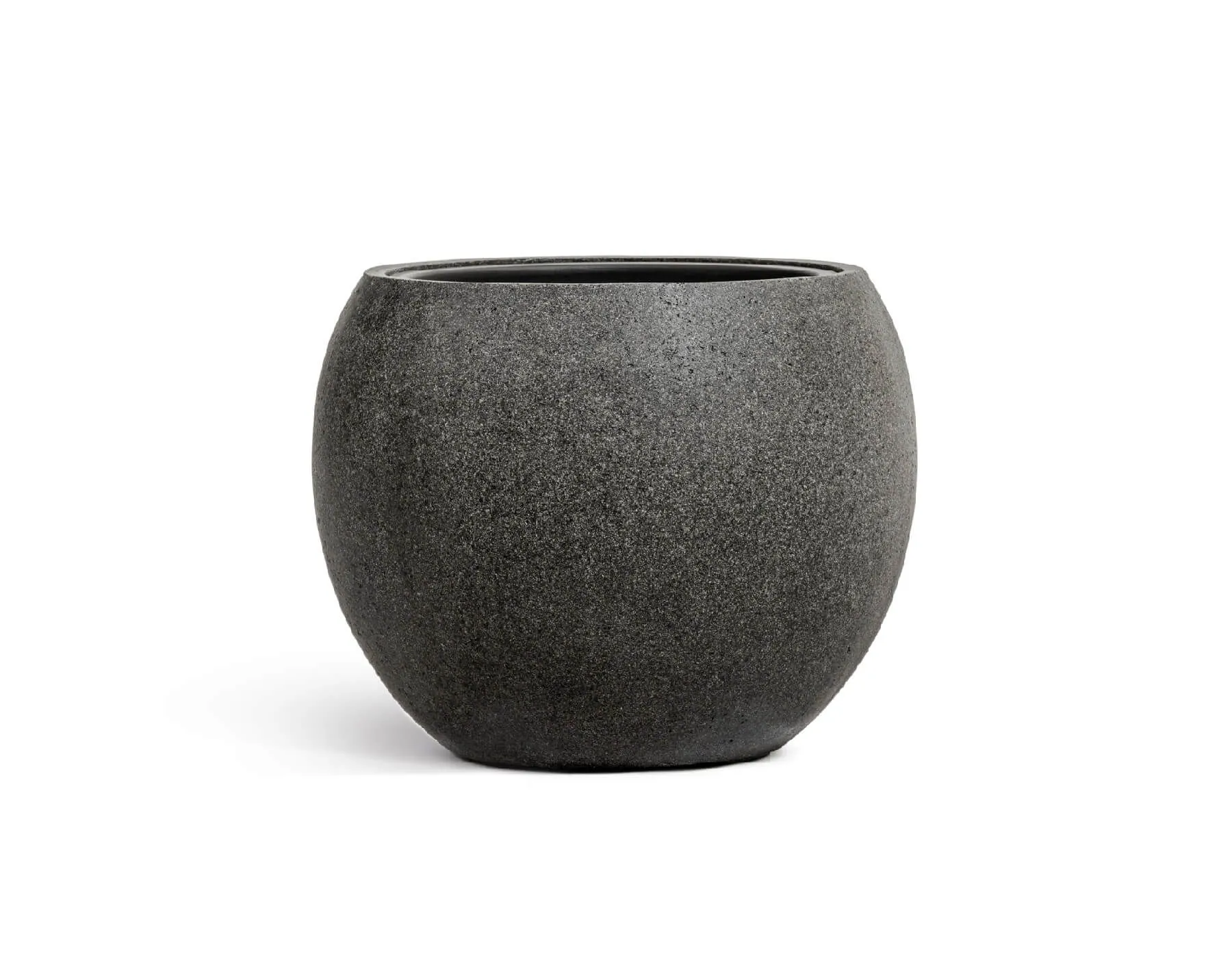 Кашпо Stone - TREEZ Effectory - Тёмно-серый камень -  Большая полусфера