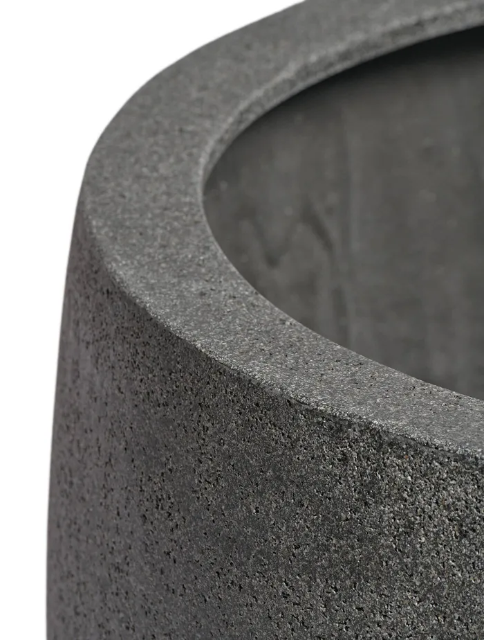 Кашпо Stone -TREEZ Effectory - Тёмно-серый камень -  Большой округлый конус
