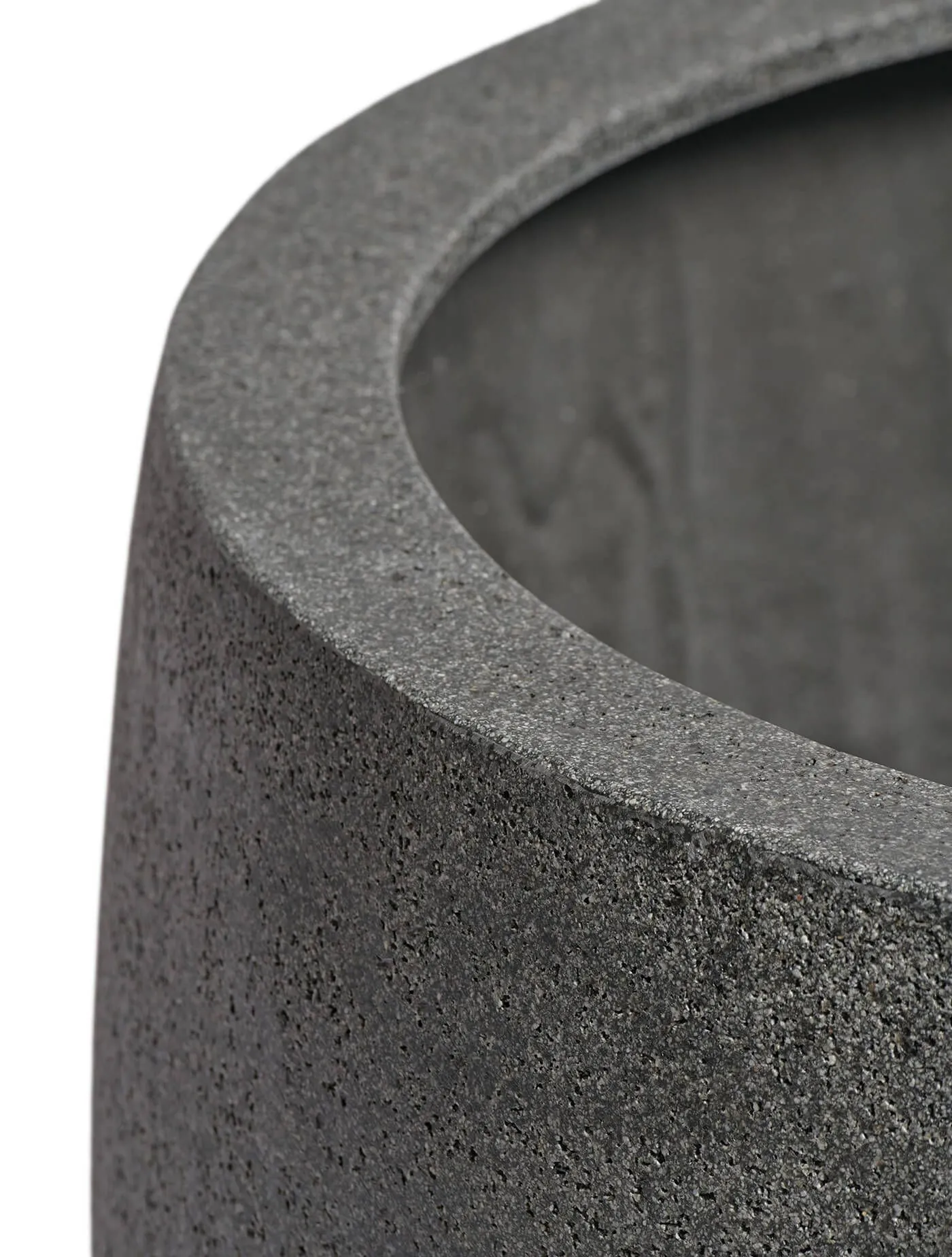 Кашпо Stone -TREEZ Effectory - Тёмно-серый камень -  Большой округлый конус