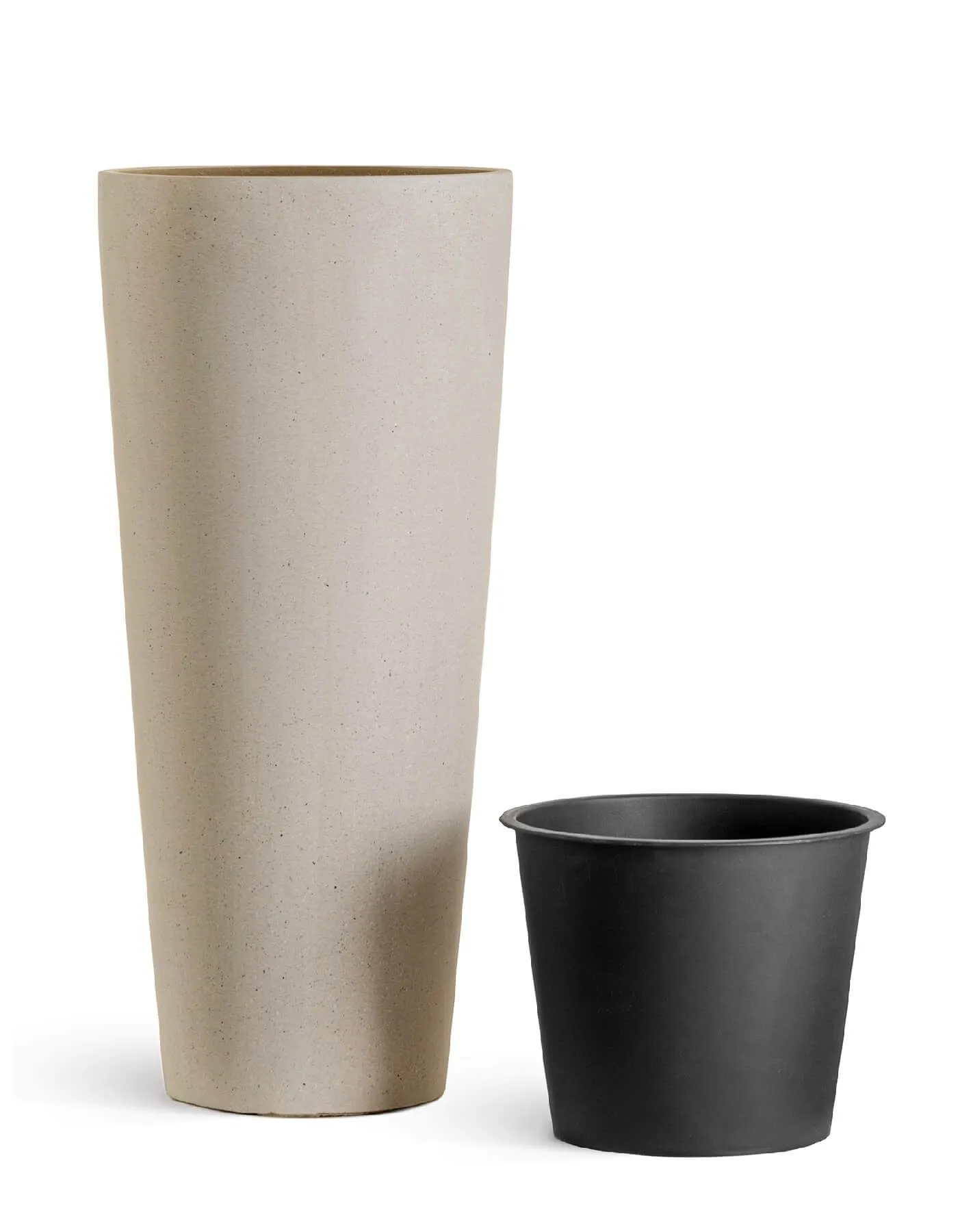 Кашпо Beton - TREEZ Effectory - Белый песок - Beton - Высокий конус