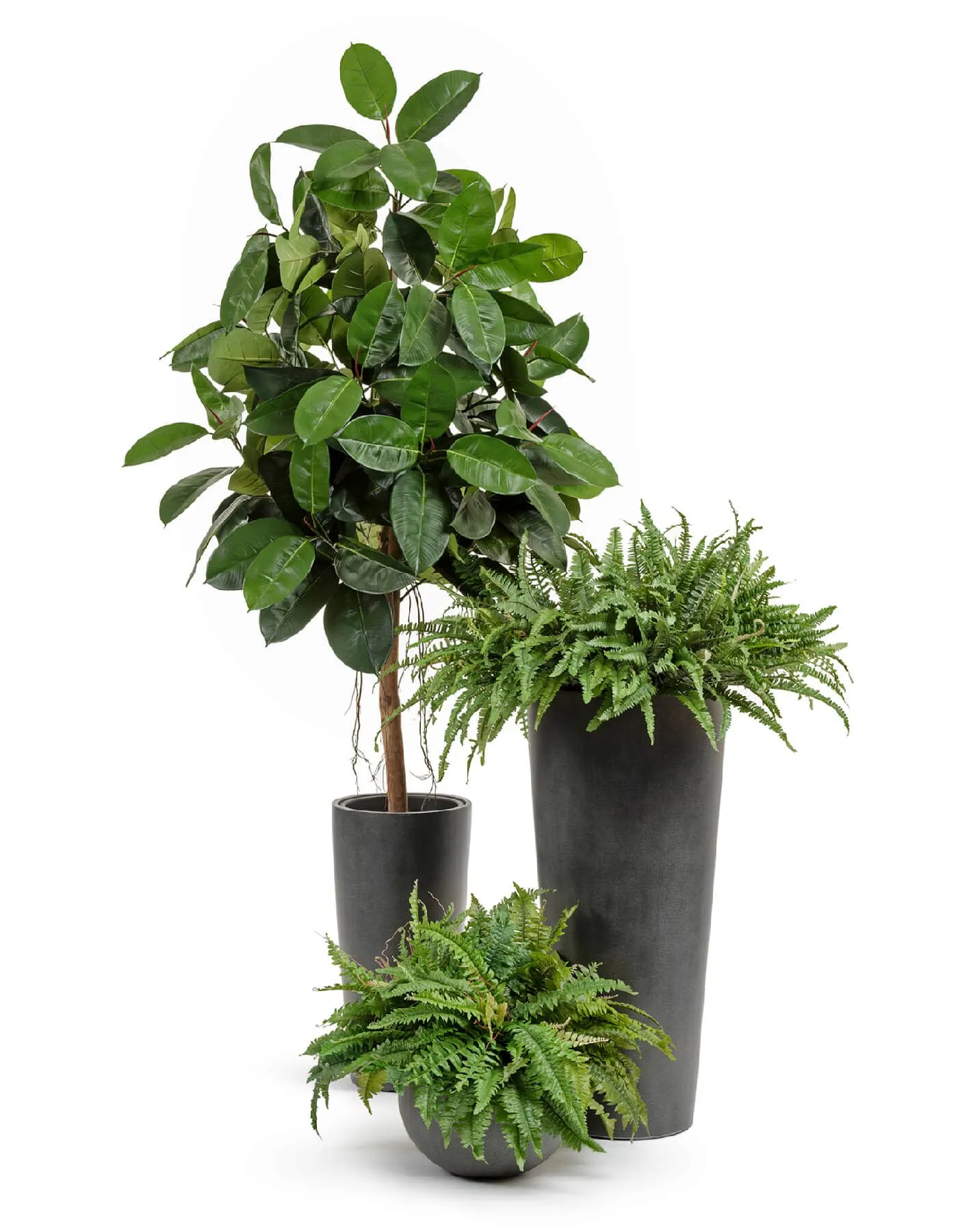 Кашпо Beton - TREEZ Effectory - Тёмно-серый бетон - Высокий конус