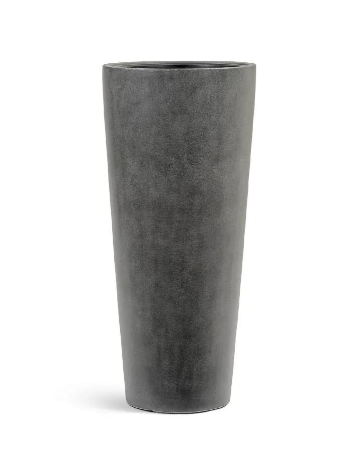 Кашпо Beton - TREEZ Effectory - Тёмно-серый бетон - Высокий конус