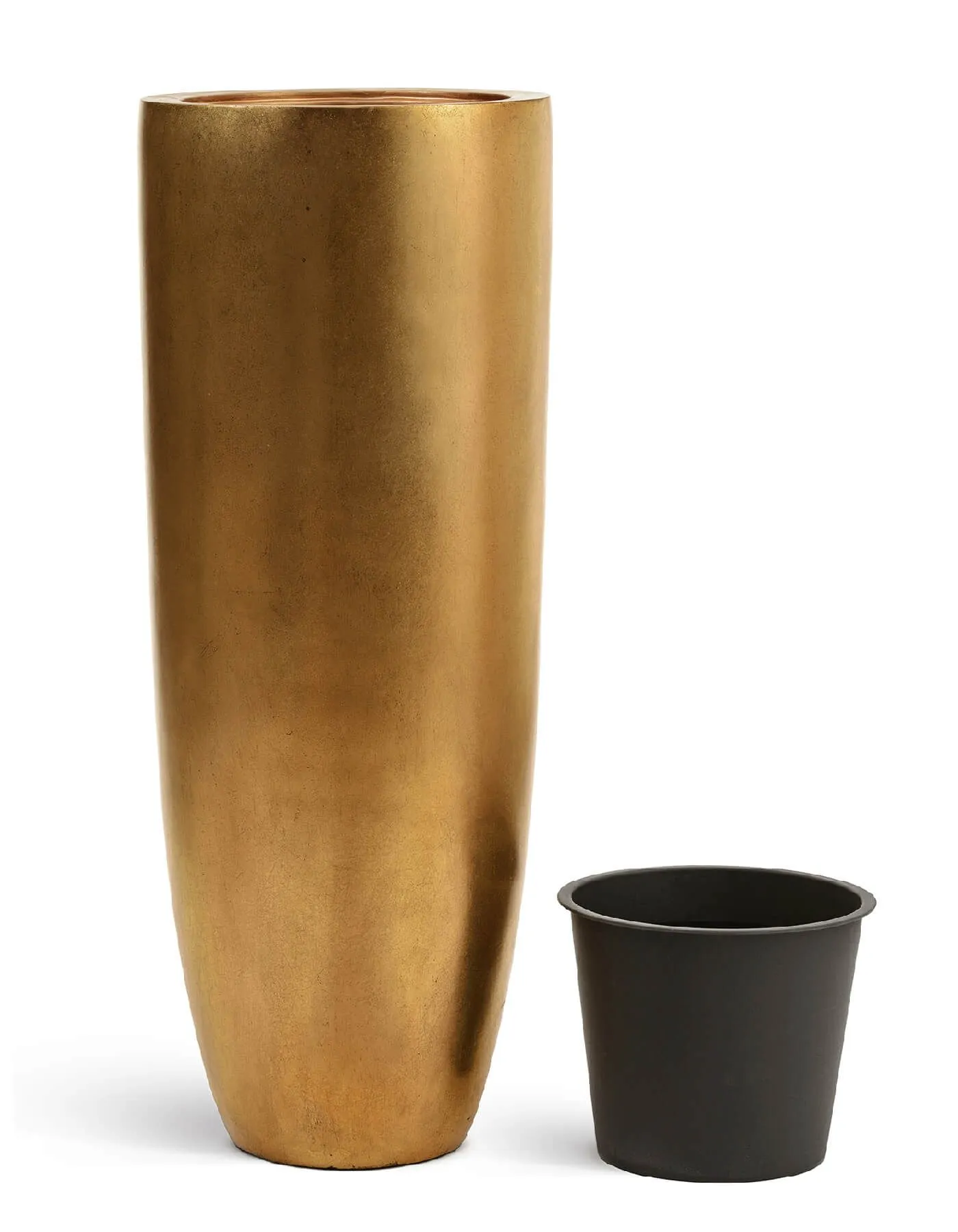 Кашпо Metal - TREEZ Effectory - Сусальное золото - Высокий конус Giant