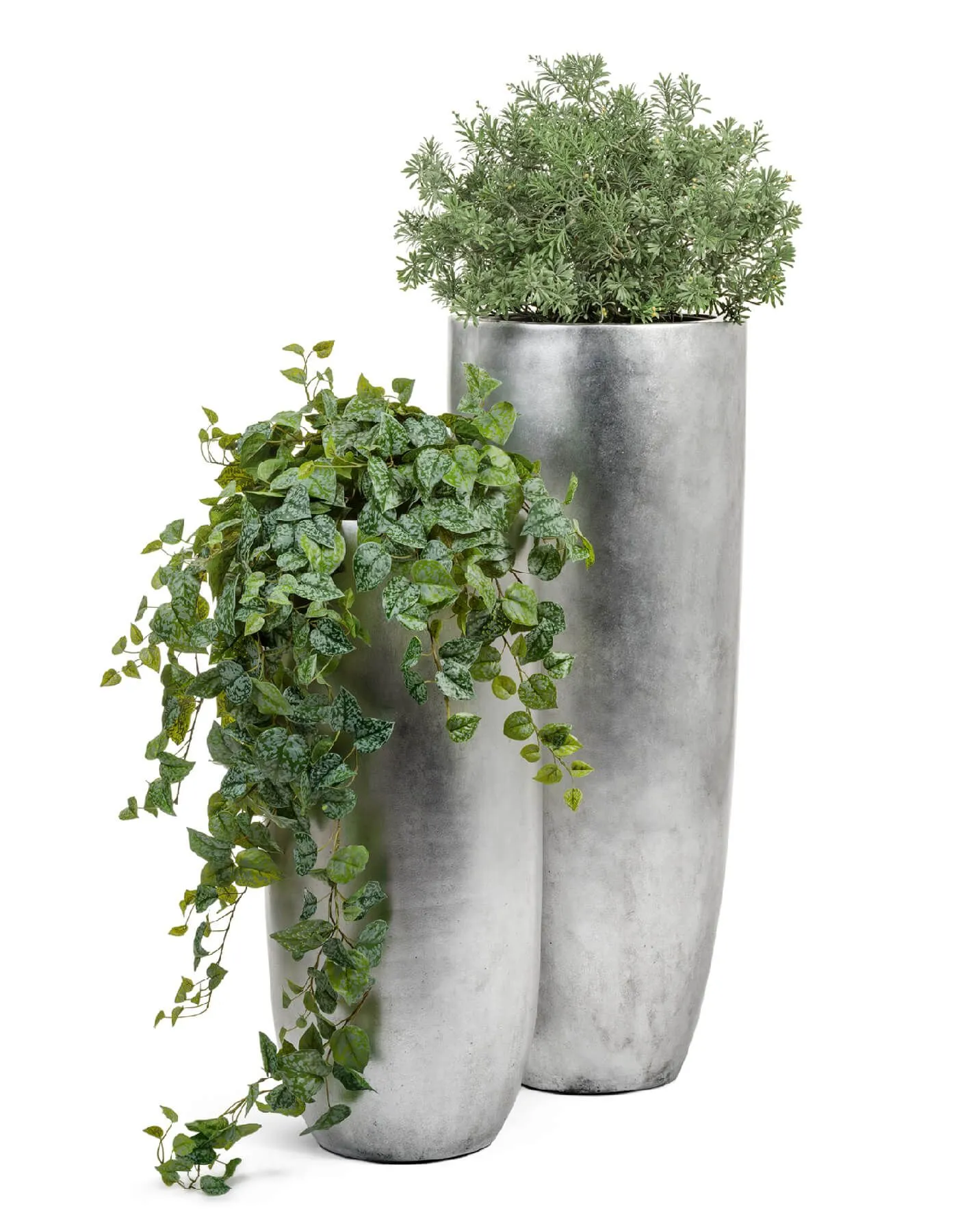 Кашпо Metal - TREEZ Effectory - Серебро - Высокий конус Giant