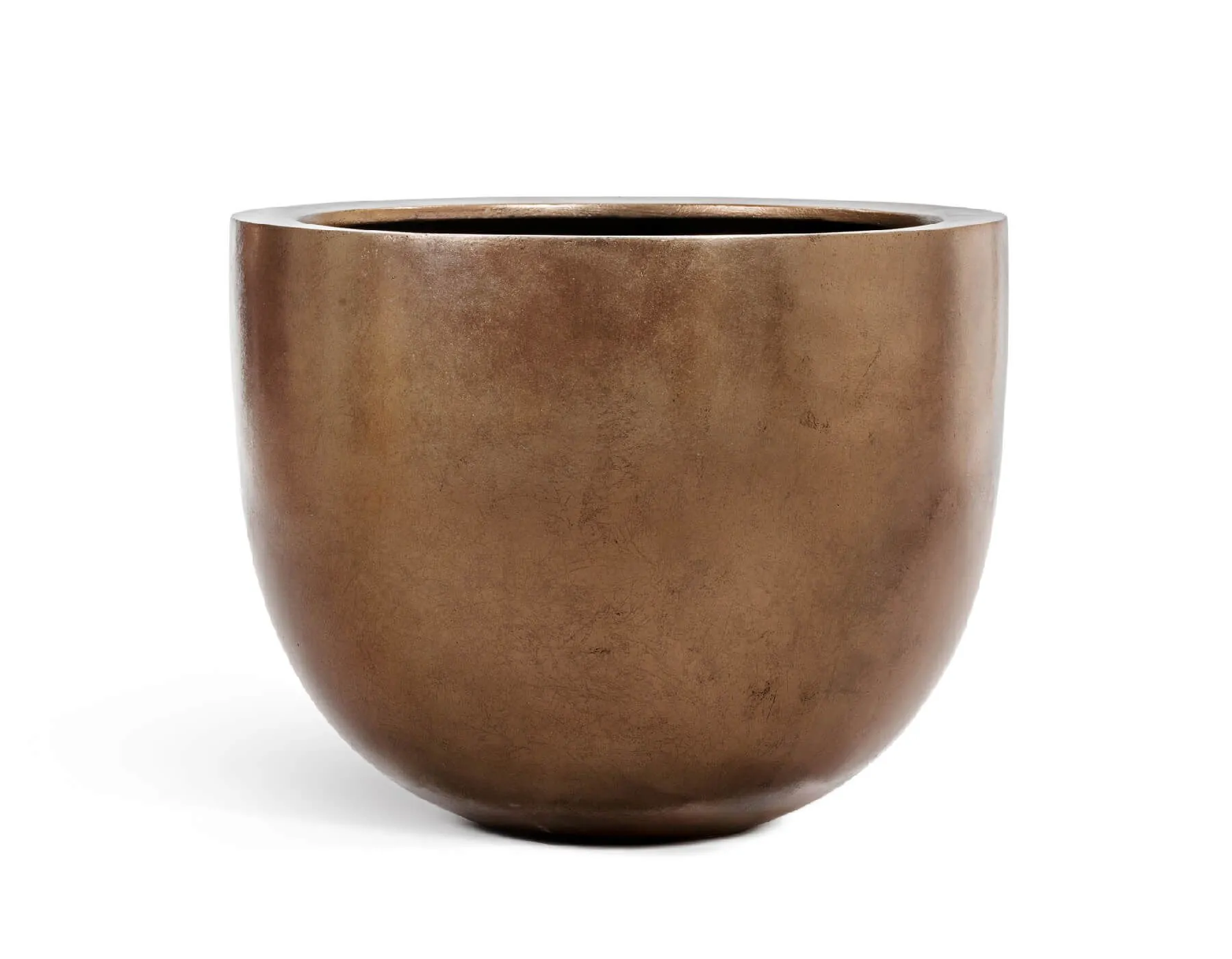 Кашпо Metal - TREEZ Effectory - Тёмное матовое золото -  Низкая конус-чаша