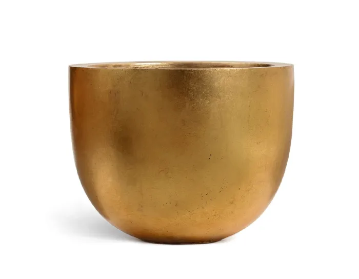 Кашпо TREEZ Effectory - Metal - Низкая конус-чаша - Сусальное золото