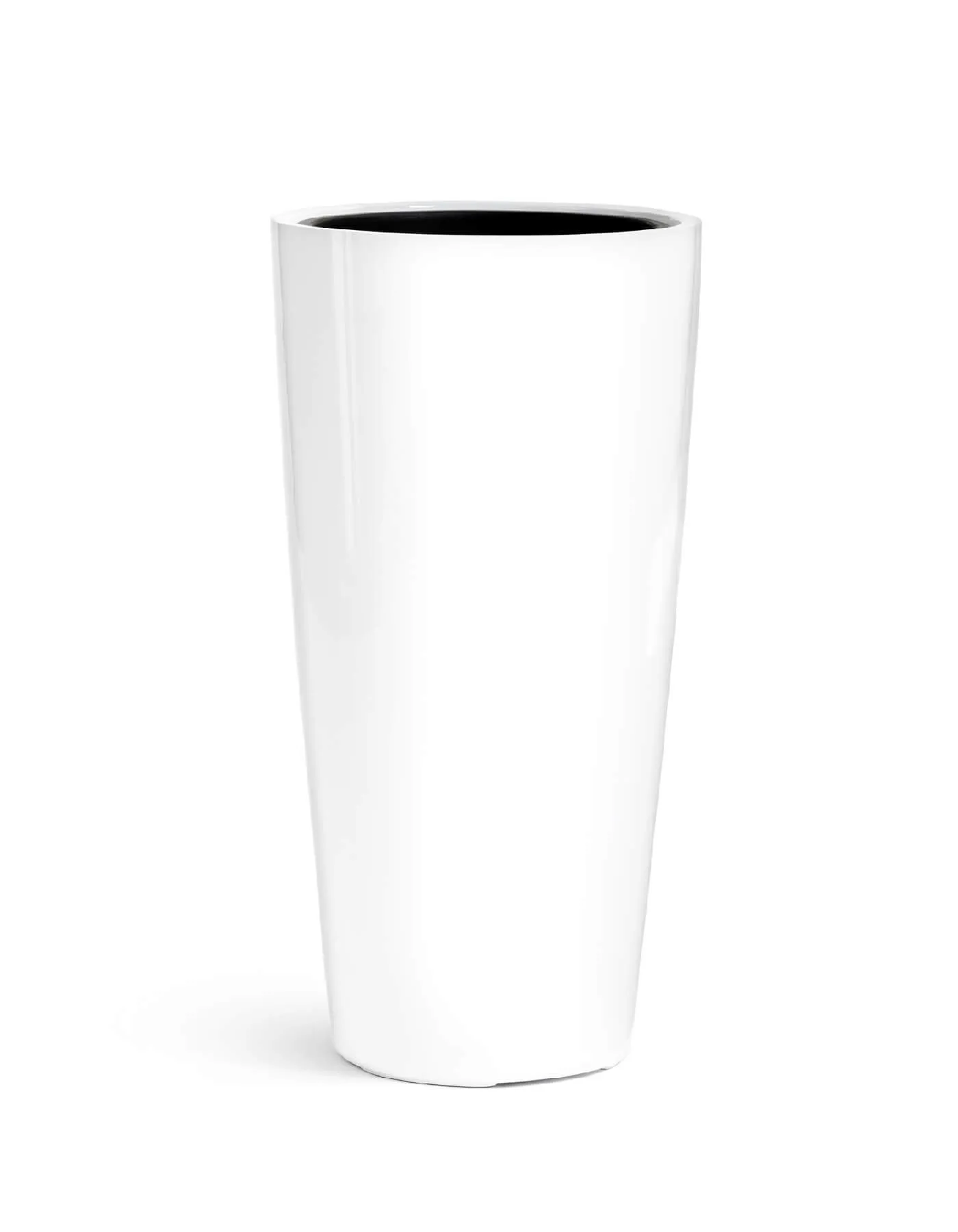 Кашпо Gloss - TREEZ Effectory - Белый глянцевый лак - Высокий конус