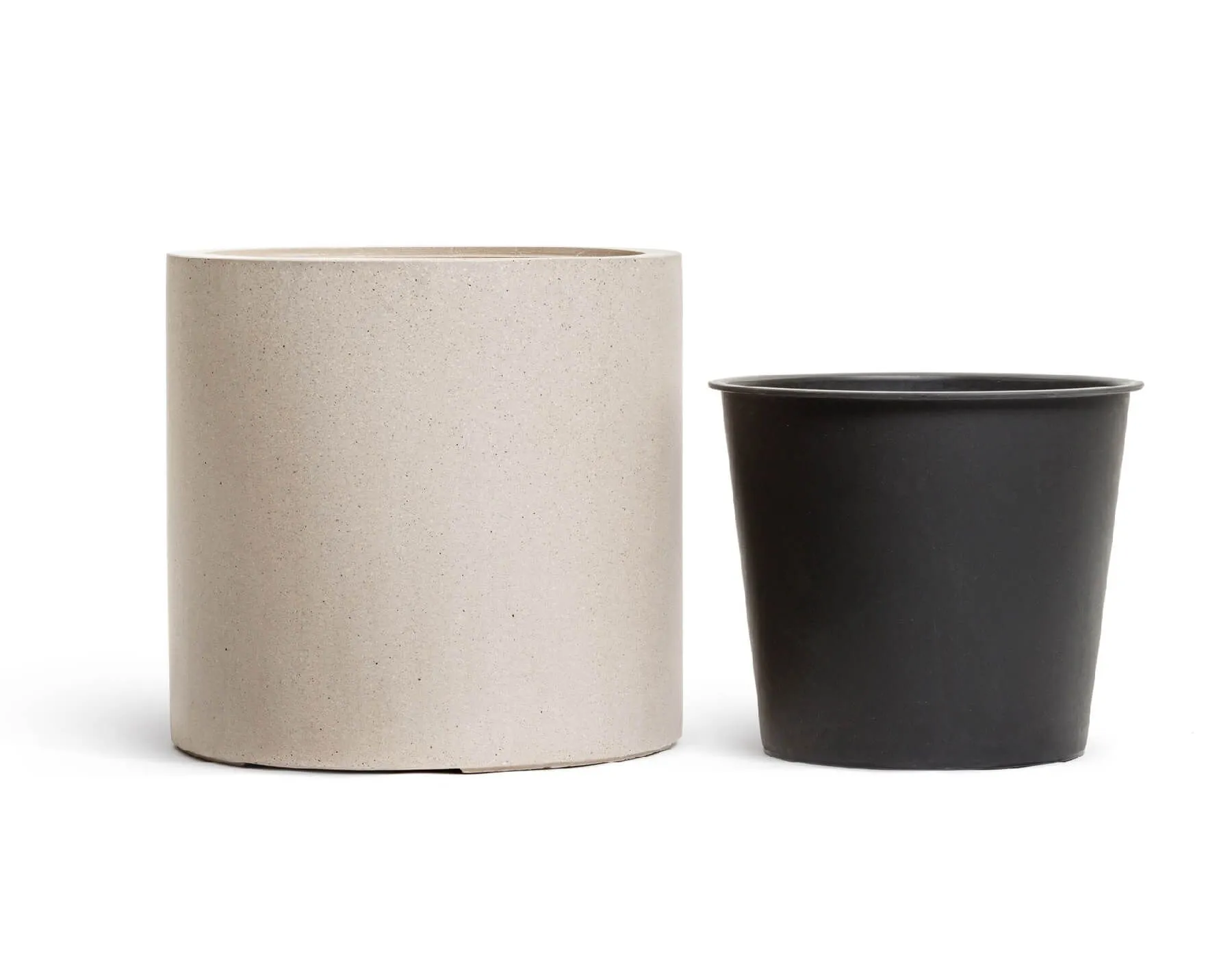 Кашпо Beton - TREEZ Effectory  - Белый песок -  Цилиндр