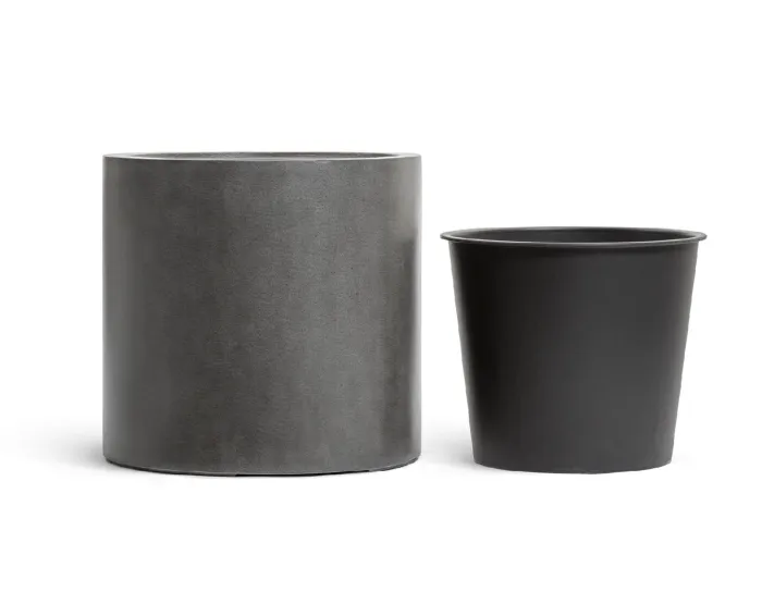 Кашпо Beton - TREEZ Effectory - Тёмно-серый бетон - Цилиндр