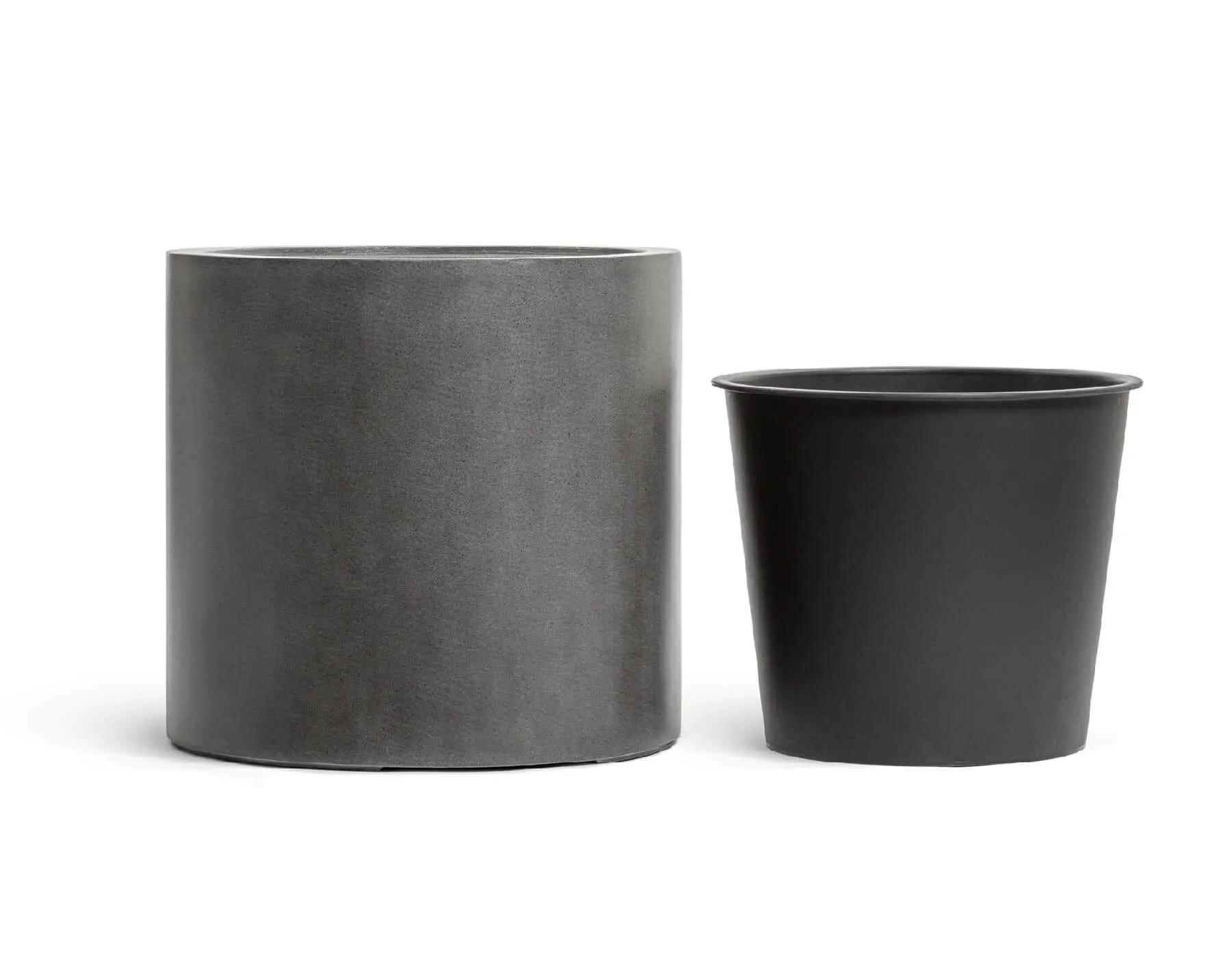Кашпо Beton - TREEZ Effectory - Тёмно-серый бетон - Цилиндр