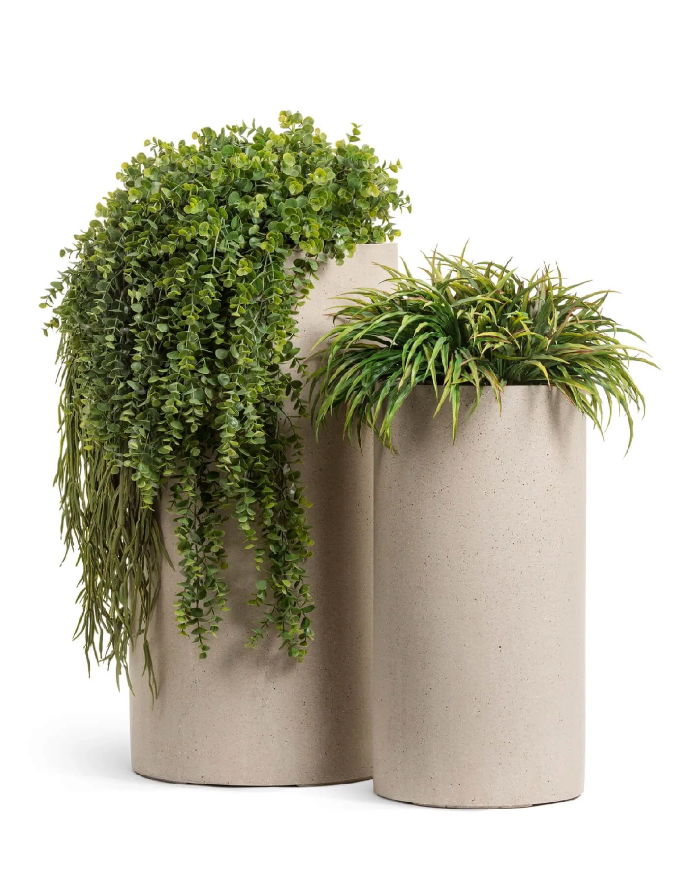 Кашпо Beton -TREEZ Effectory - Белый песок - Высокий цилиндр